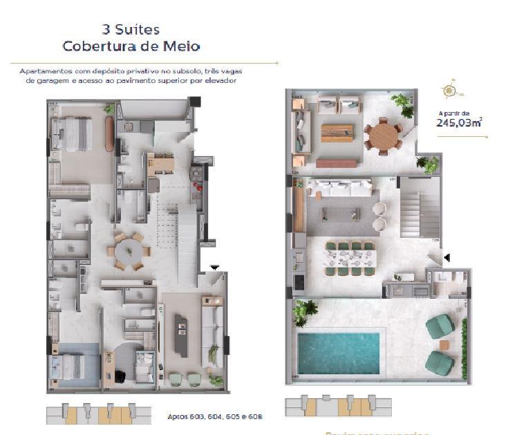Cobertura, Noroeste, 3 Quartos, 3 Vagas, 2 Suítes
