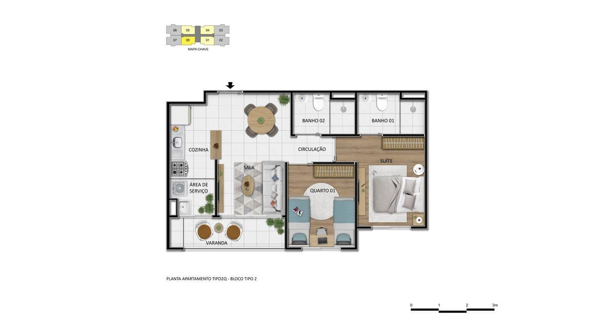 Apartamento, Brasília/Plano Piloto, 2 Quartos, 1 Vaga, 1 Suíte