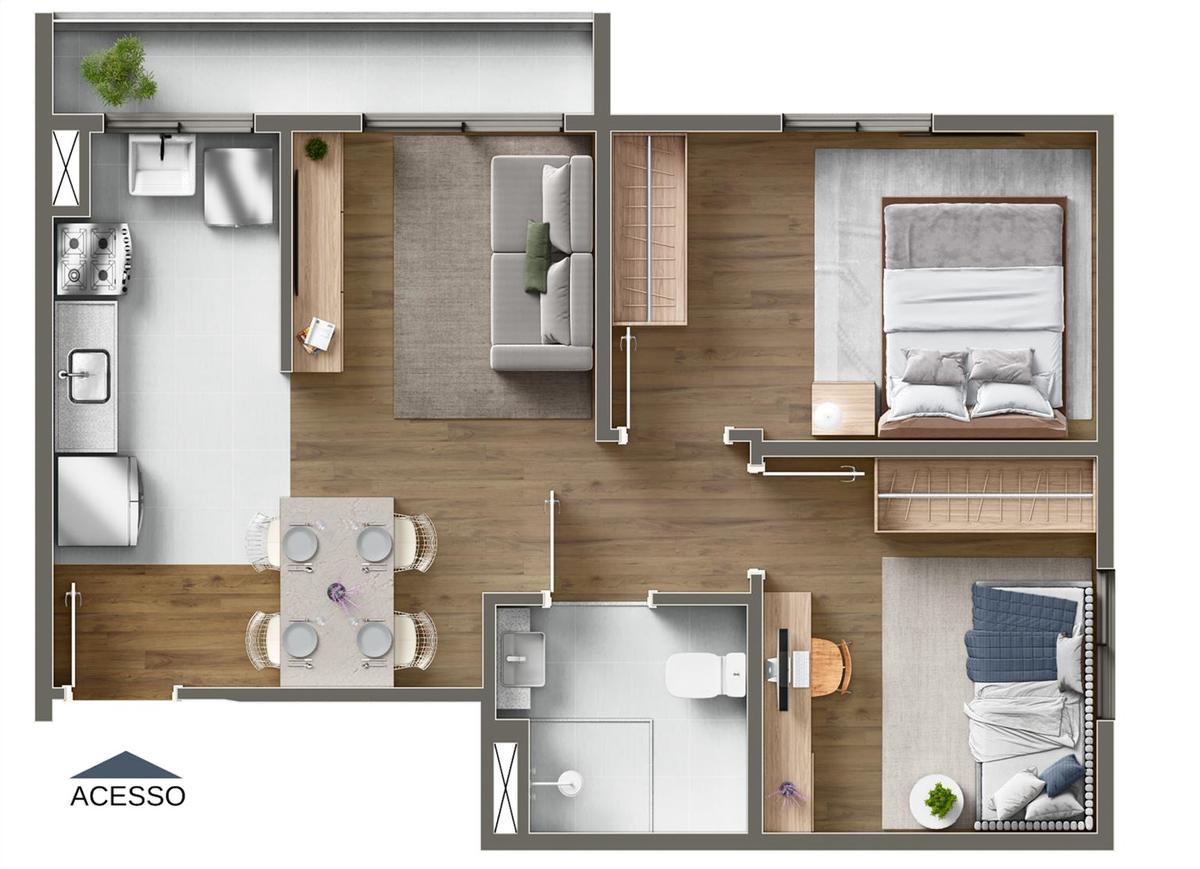 Apartamento, Samambaia Sul, 2 Quartos, 1 Vaga, 1 Suíte