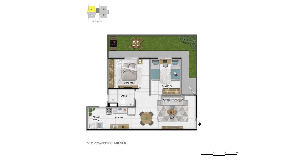 Apartamento, Brasília/Plano Piloto, 2 Quartos, 1 Vaga, 1 Suíte