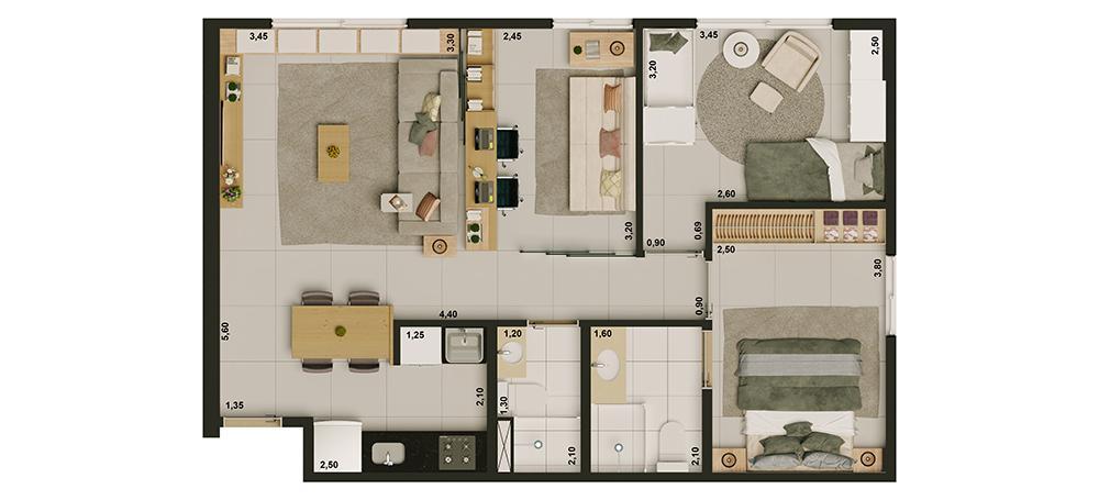 Apartamento, Guará I, 3 Quartos, 1 Vaga, 1 Suíte