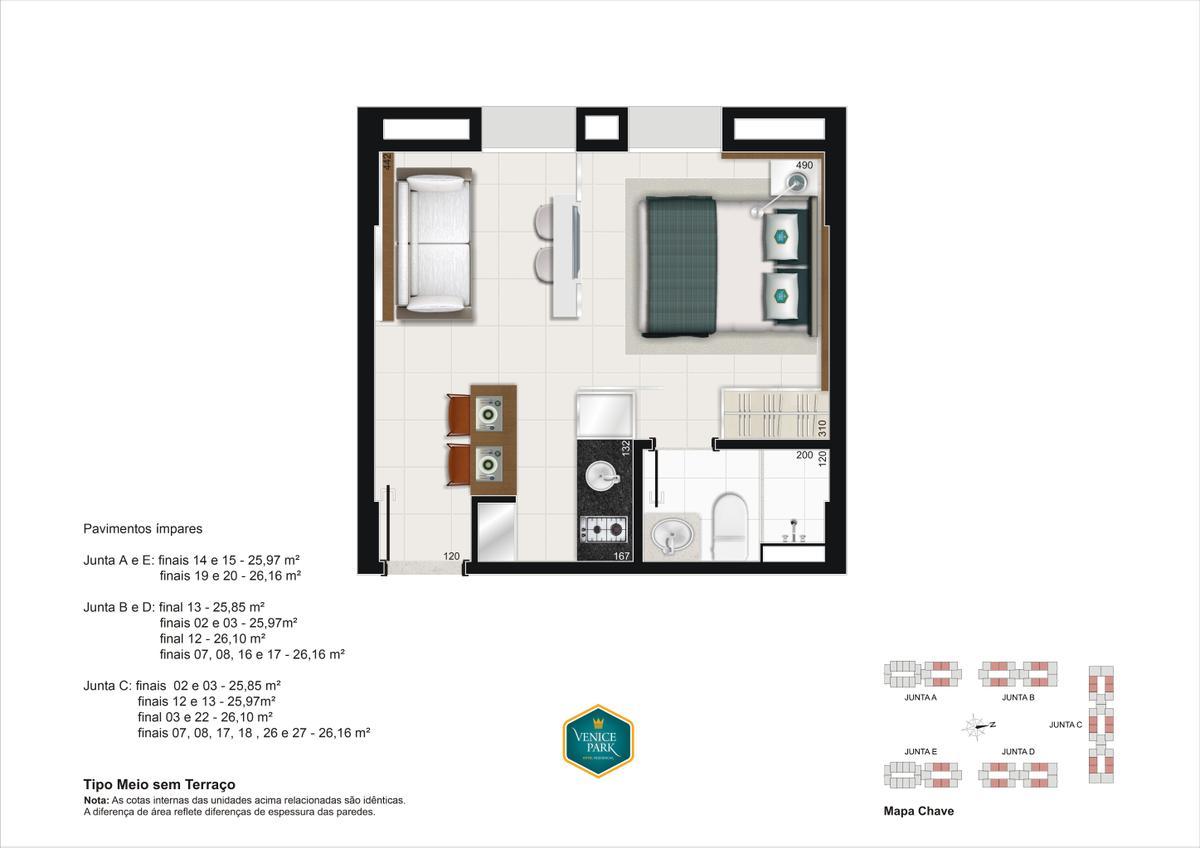 Apartamento, Park Sul, 1 Quarto, 1 Vaga