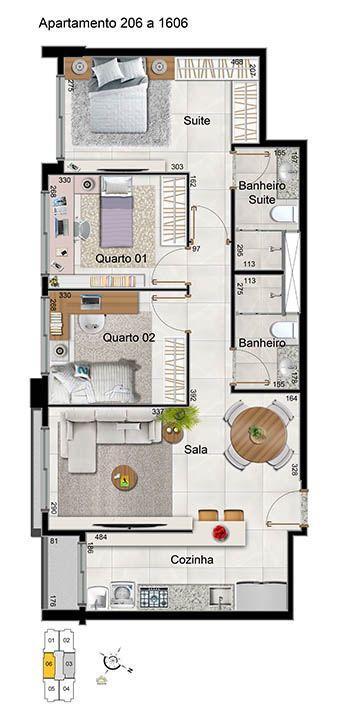 Apartamento, Samambaia Norte, 3 Quartos, 1 Vaga, 1 Suíte
