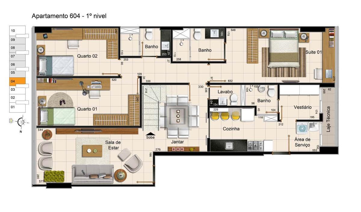 Cobertura, Noroeste, 3 Quartos, 3 Vagas, 1 Suíte