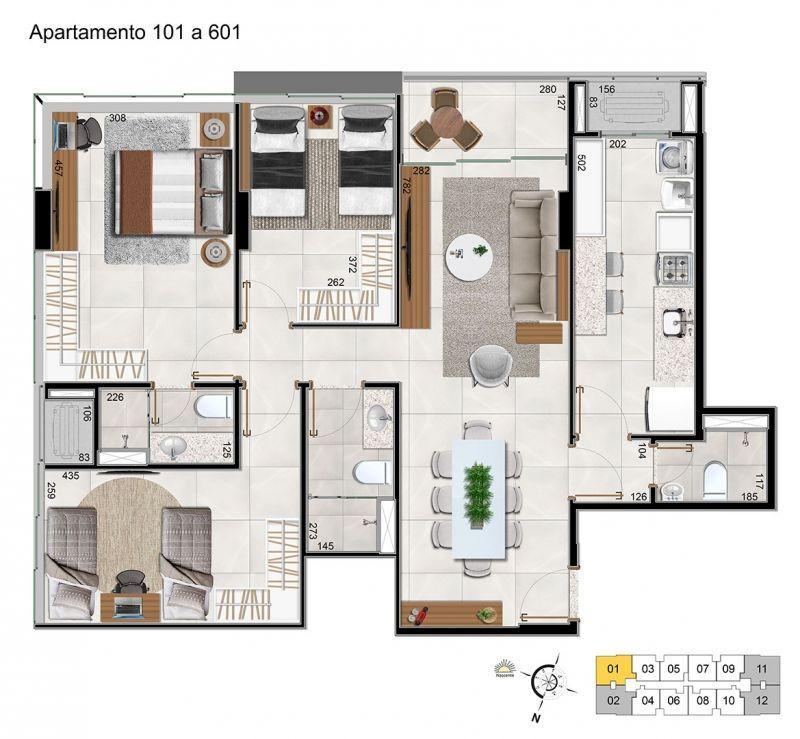 Apartamento, Sobradinho, 3 Quartos, 1 Vaga, 1 Suíte
