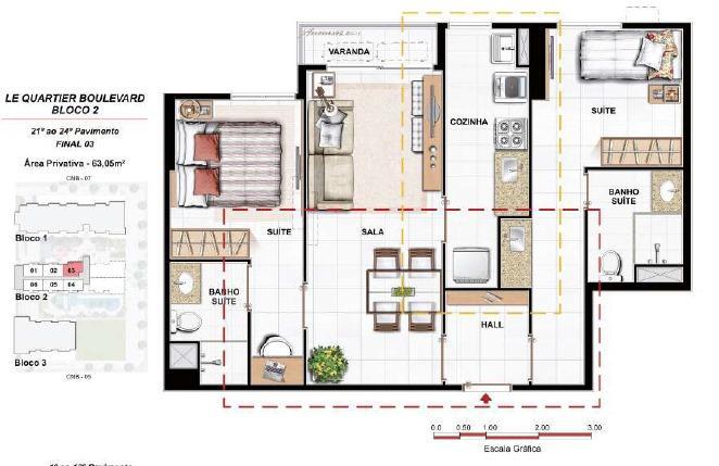 Apartamento, Taguatinga Norte, 2 Quartos, 0 Vaga, 1 Suíte