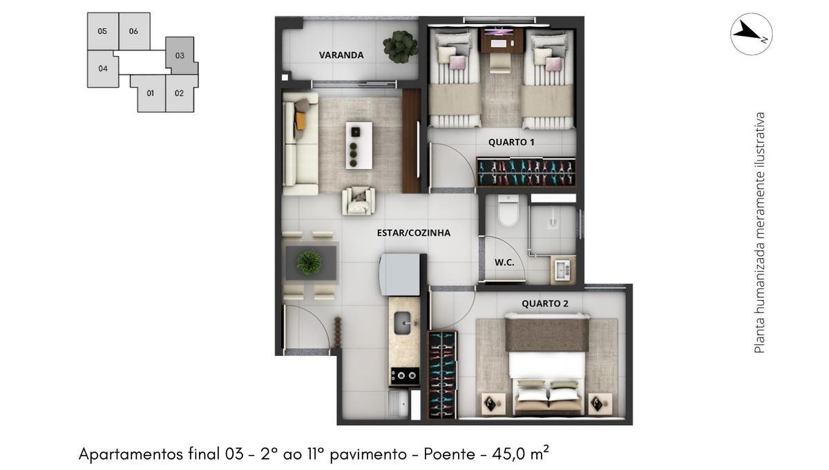 Apartamento, Samambaia Norte, 2 Quartos