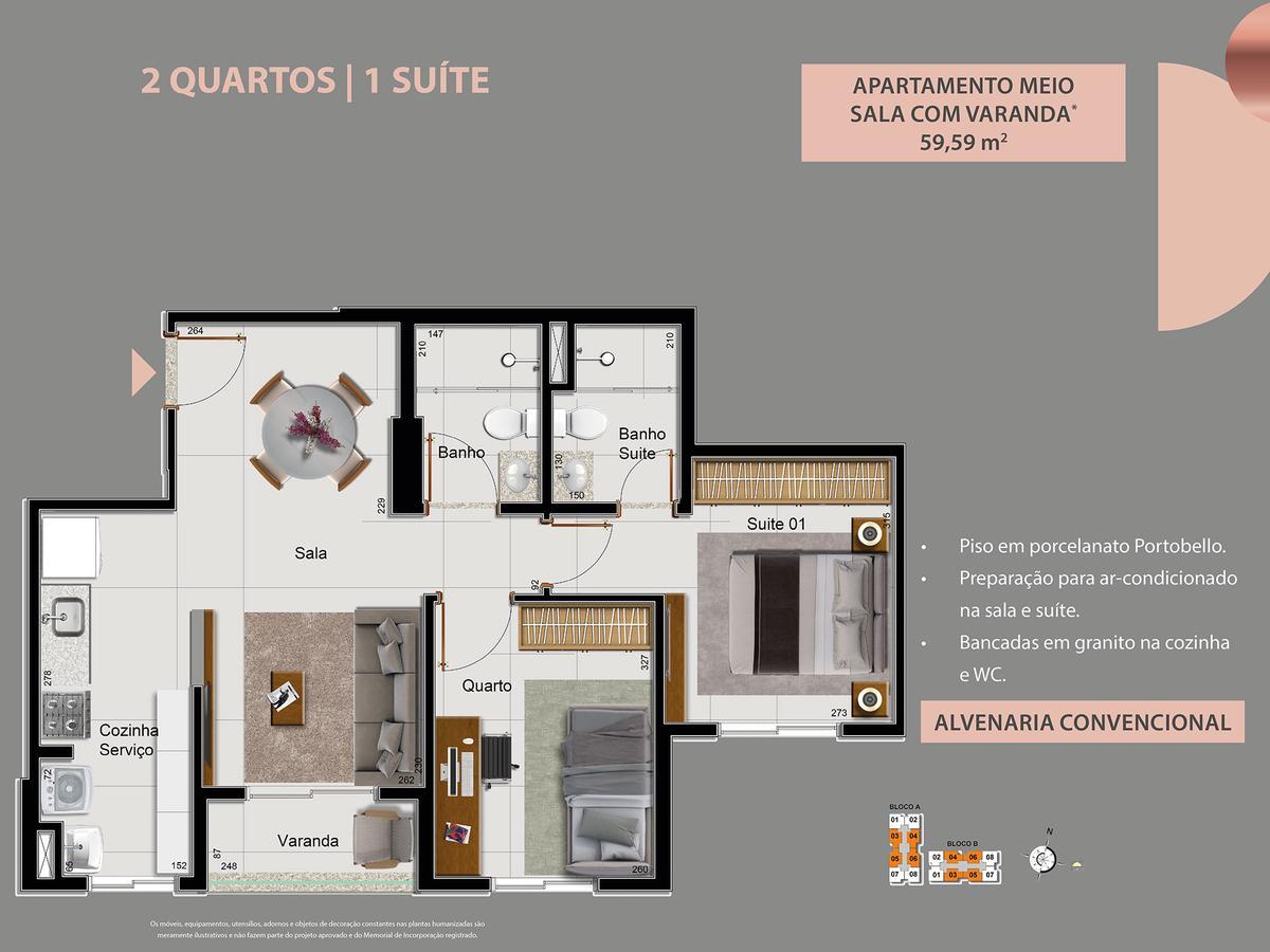 Apartamento, Samambaia Sul, 2 Quartos, 1 Vaga, 1 Suíte