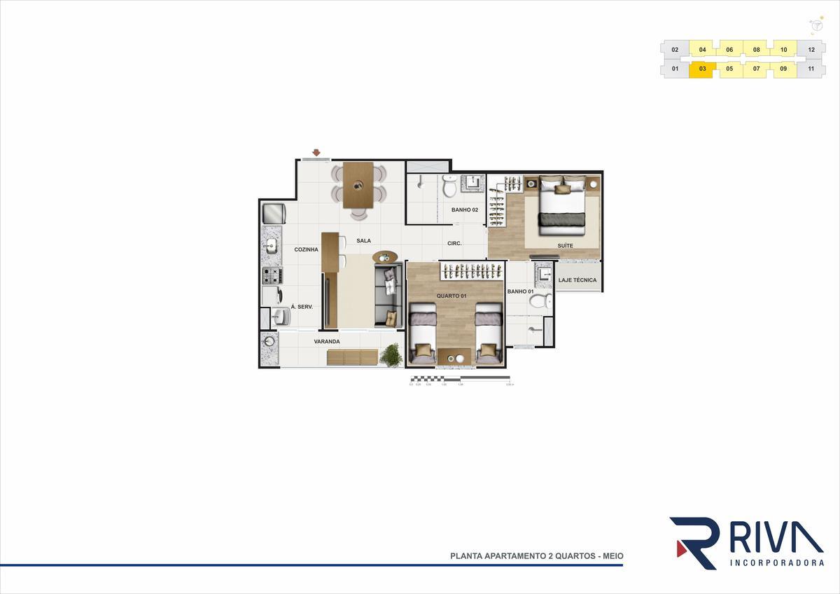 Apartamento, Areal, 3 Quartos, 2 Vagas, 1 Suíte