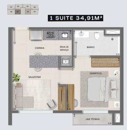 Apartamento, Águas Claras, 1 Quarto, 1 Vaga, 1 Suíte