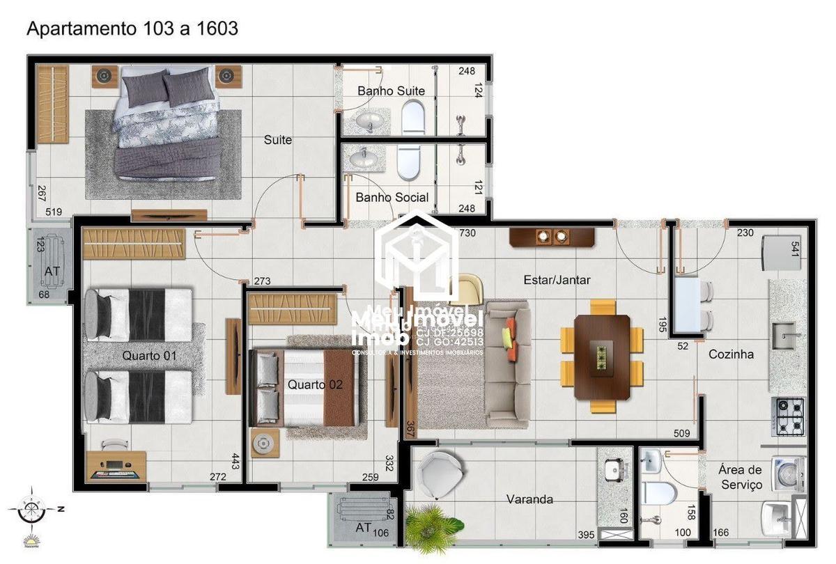 Apartamento, Norte, 3 Quartos
