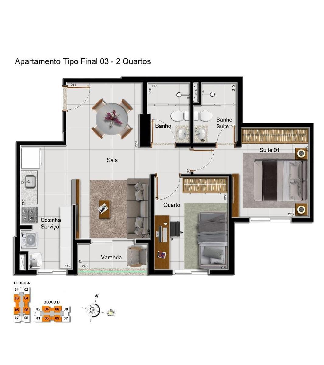 Apartamento, Samambaia Sul, 2 Quartos, 1 Vaga, 1 Suíte