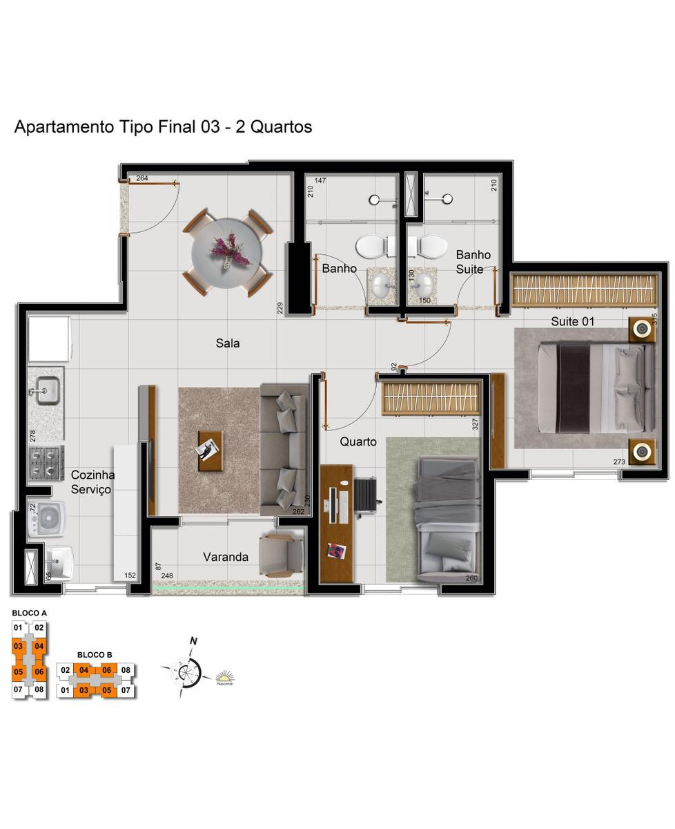 Apartamento, Samambaia Sul, 2 Quartos, 1 Vaga, 1 Suíte
