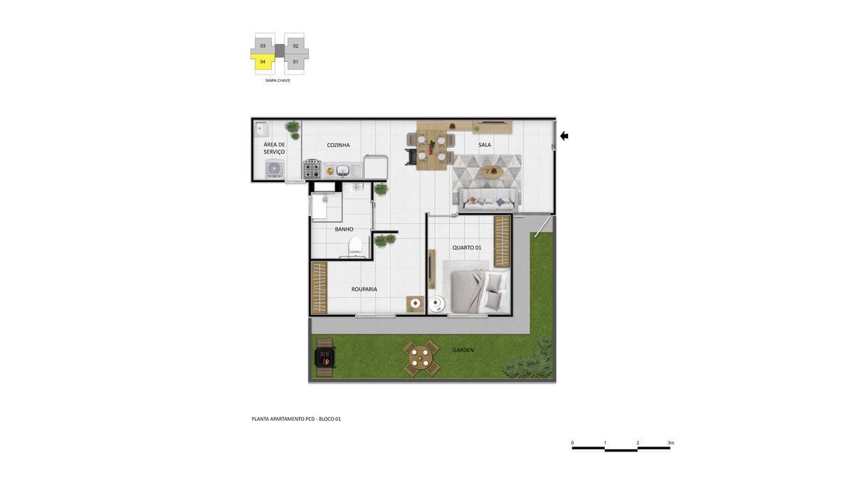 Apartamento, Brasília/Plano Piloto, 2 Quartos, 1 Vaga, 1 Suíte