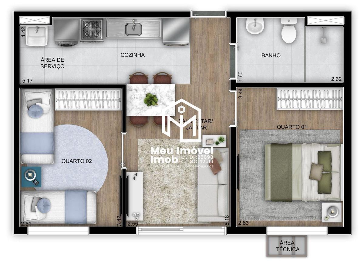 Apartamento, Ceilândia Sul, 2 Quartos