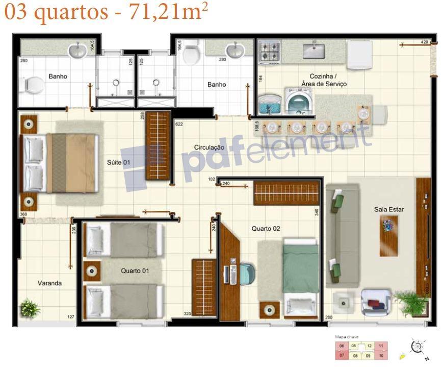 Apartamento, Taguatinga Centro, 3 Quartos, 1 Vaga, 1 Suíte
