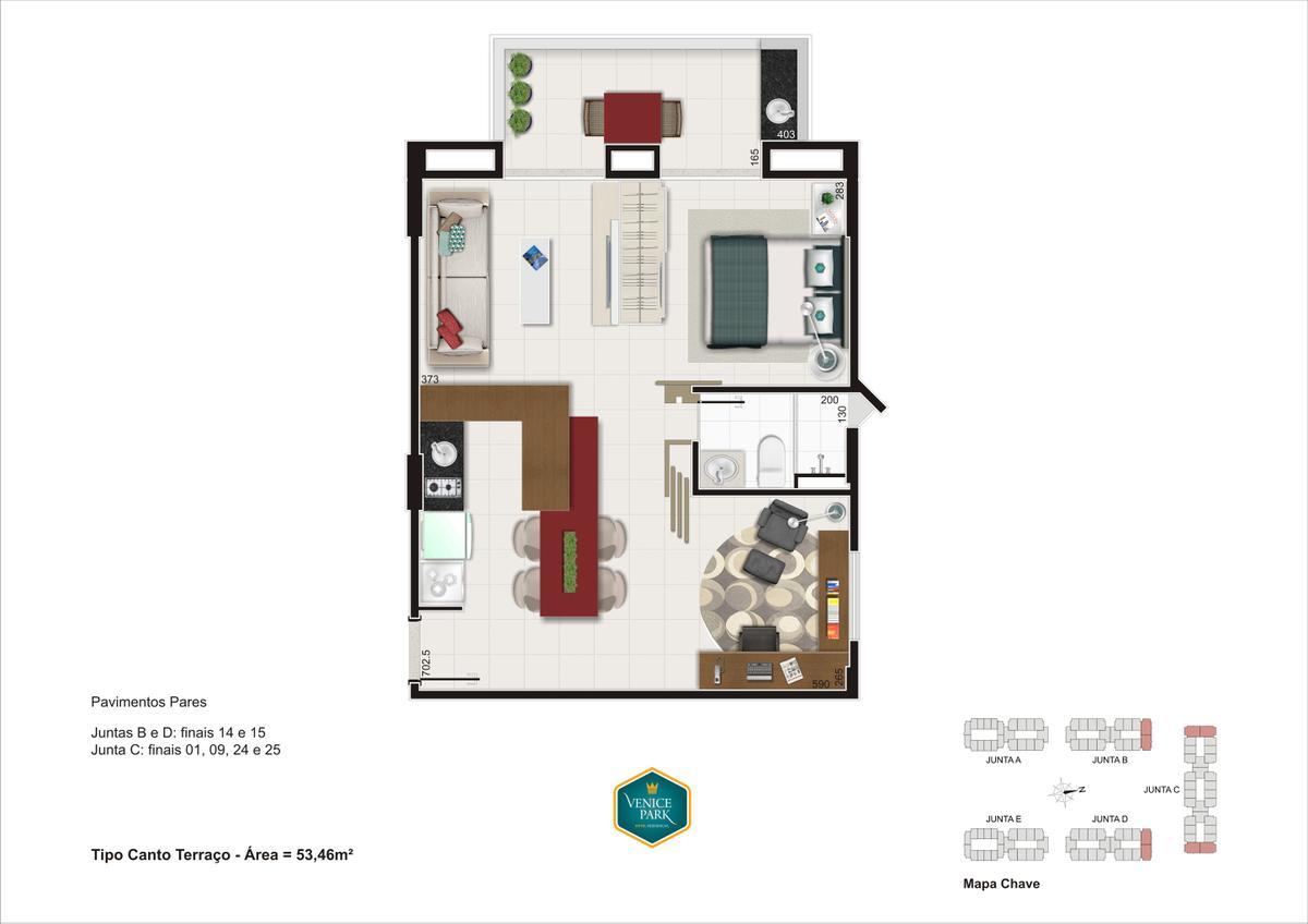 Apartamento, Park Sul, 1 Quarto, 1 Vaga