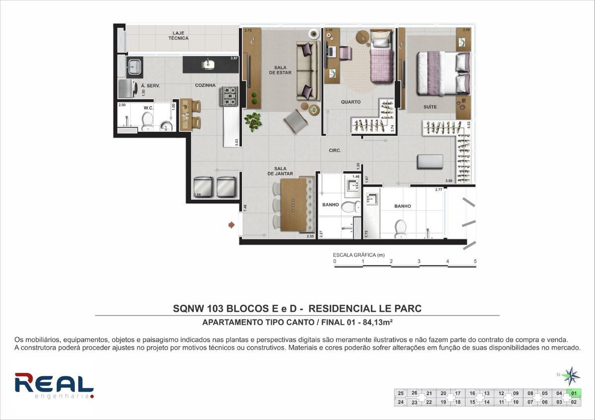 Apartamento, Noroeste, 2 Quartos, 2 Vagas, 2 Suítes