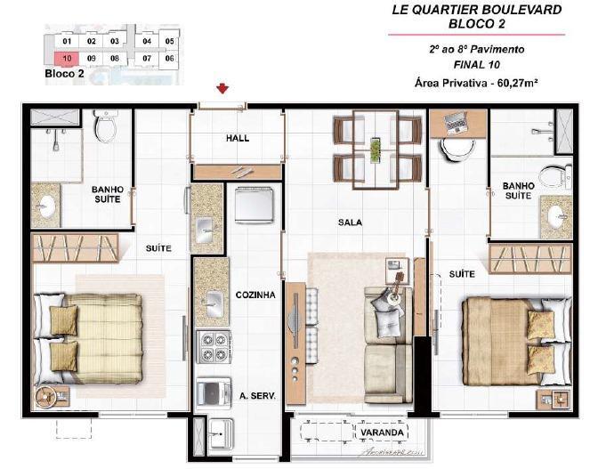 Apartamento, Taguatinga Norte, 2 Quartos, 1 Vaga, 1 Suíte