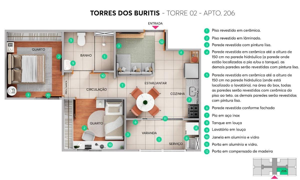 Apartamento, Samambaia Norte, 2 Quartos