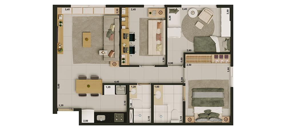 Apartamento, Guará I, 3 Quartos, 1 Vaga, 1 Suíte