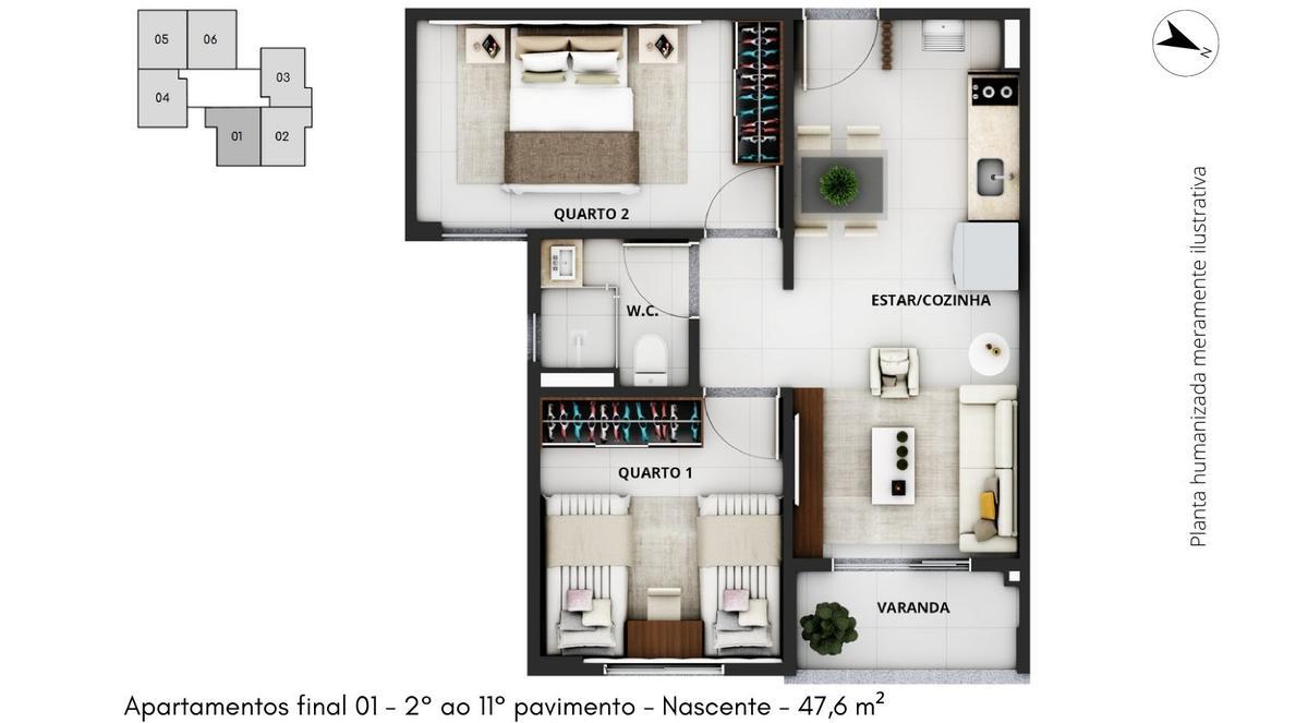 Apartamento, Samambaia Norte, 2 Quartos