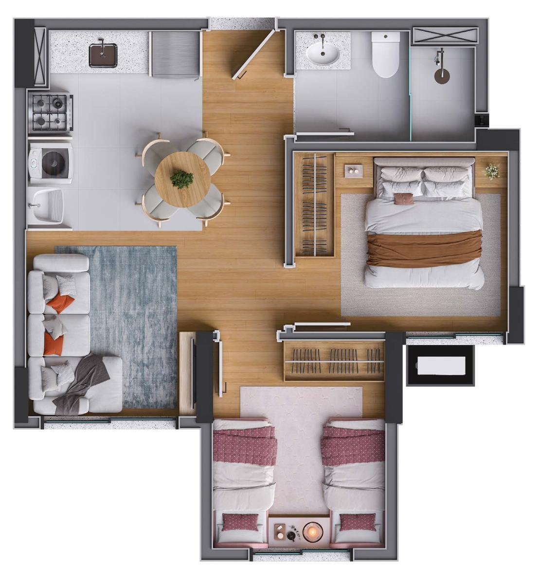 Apartamento, Ceilândia Sul, 2 Quartos, 1 Vaga, 1 Suíte