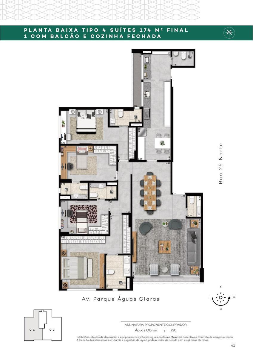 Apartamento, Norte, 4 Quartos, 3 Vagas, 4 Suítes