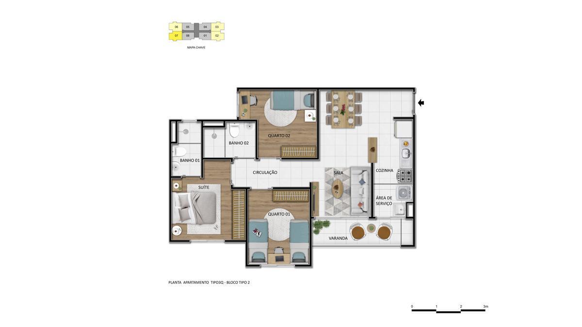 Apartamento, Brasília/Plano Piloto, 2 Quartos, 1 Vaga, 1 Suíte