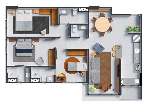 Apartamento, Sul, 3 Quartos, 2 Vagas, 2 Suítes