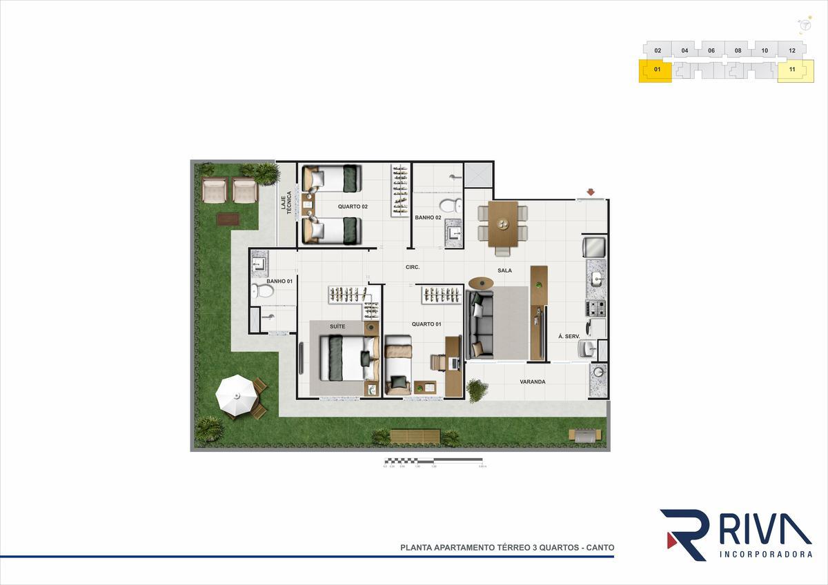 Apartamento, Areal, 3 Quartos, 2 Vagas, 1 Suíte