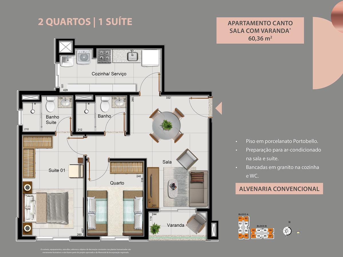 Apartamento, Samambaia Sul, 2 Quartos, 1 Vaga, 1 Suíte
