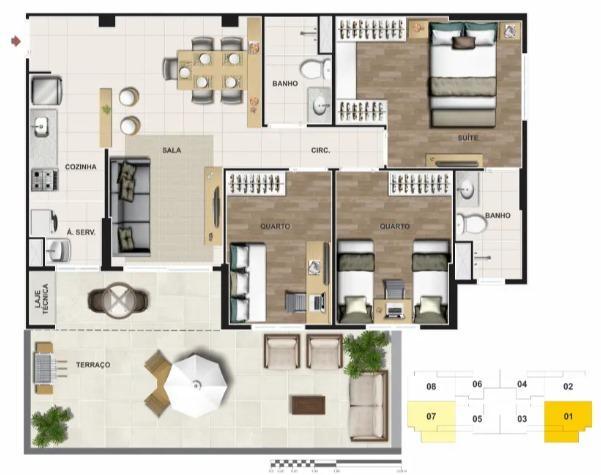 Apartamento, Águas Claras, 3 Quartos, 2 Vagas, 1 Suíte