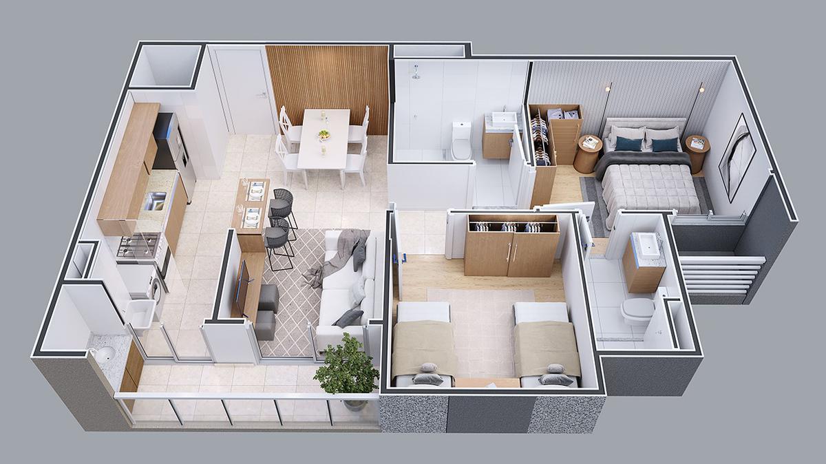 Apartamento, Areal, 3 Quartos, 2 Vagas, 1 Suíte
