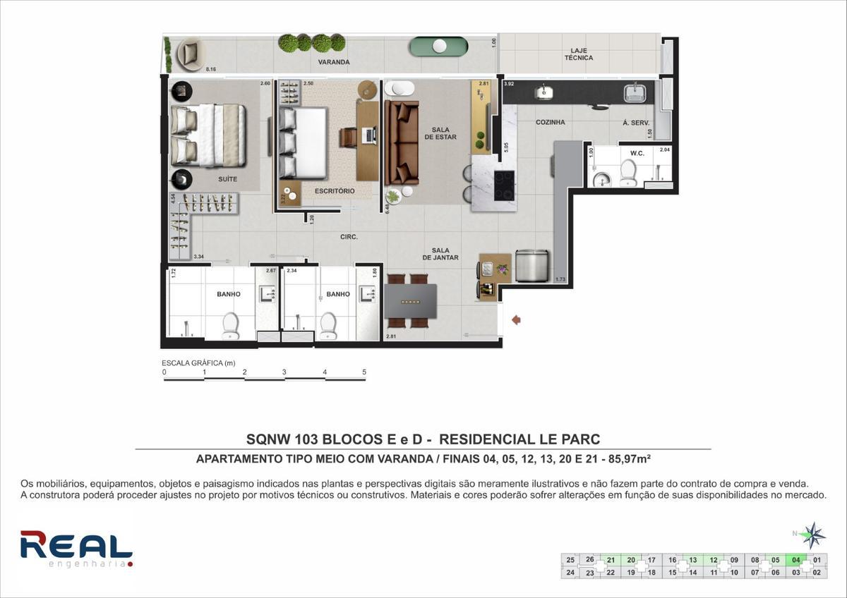 Apartamento, Noroeste, 2 Quartos, 2 Vagas, 2 Suítes