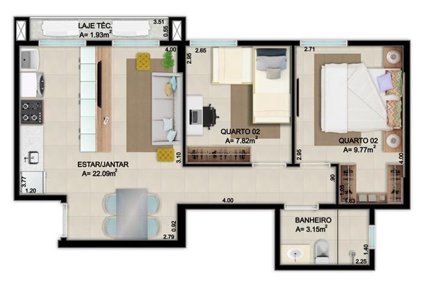 Apartamento, Guará II, 2 Quartos, 1 Vaga