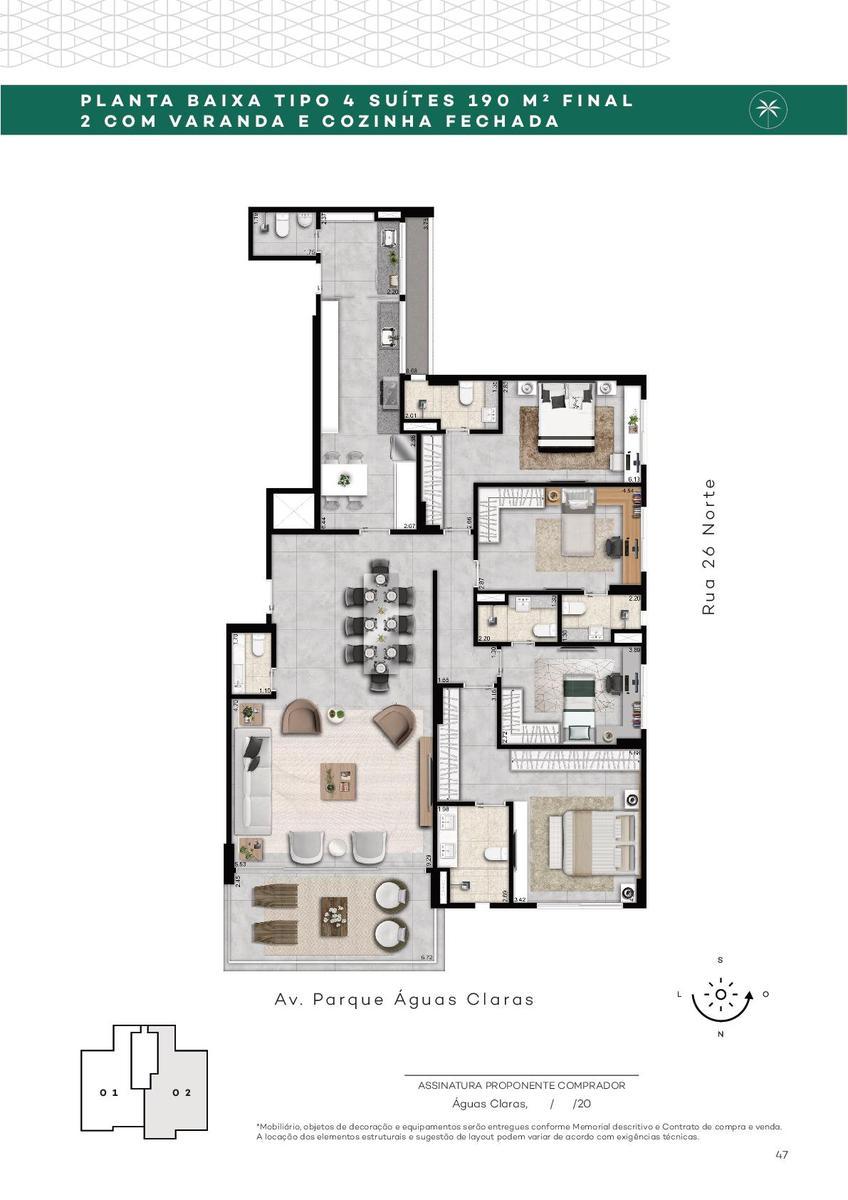 Apartamento, Norte, 4 Quartos, 3 Vagas, 4 Suítes