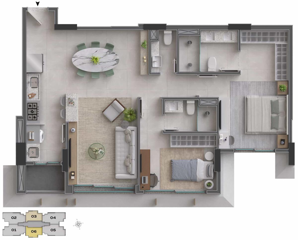 Apartamento, Park Sul, 2 Quartos, 2 Vagas, 2 Suítes
