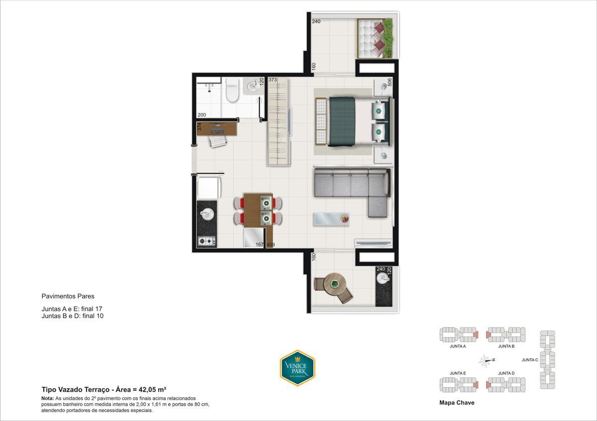 Apartamento, Park Sul, 1 Quarto, 1 Vaga