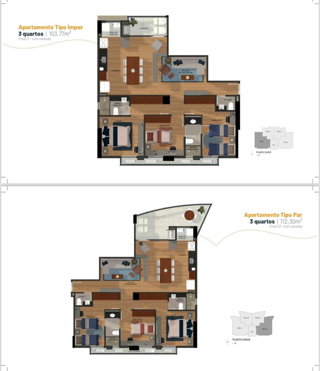Apartamento, Norte, 3 Quartos, 1 Vaga, 1 Suíte