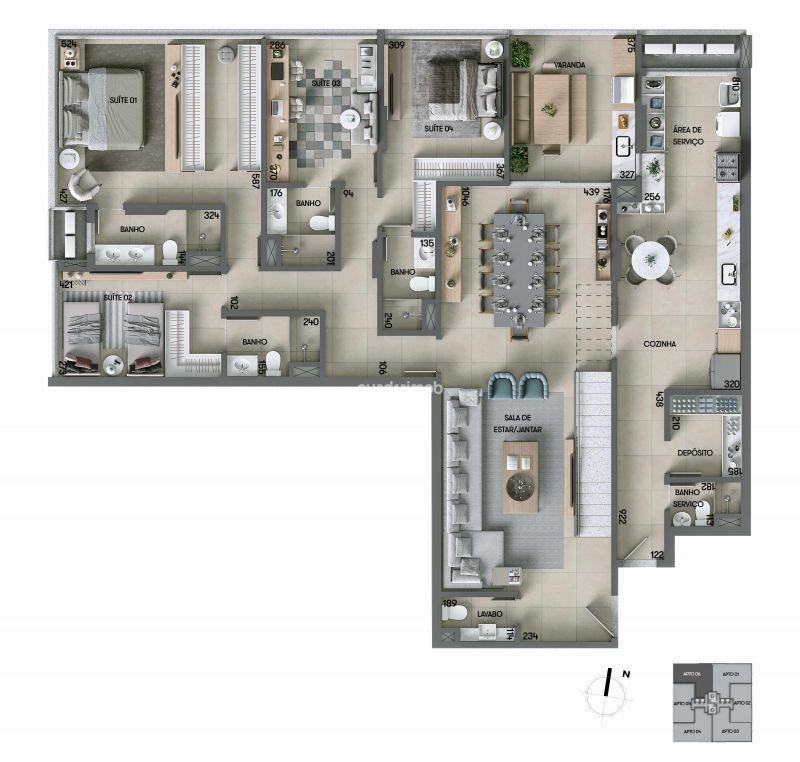 Cobertura, Noroeste, 4 Quartos, 4 Vagas, 4 Suítes