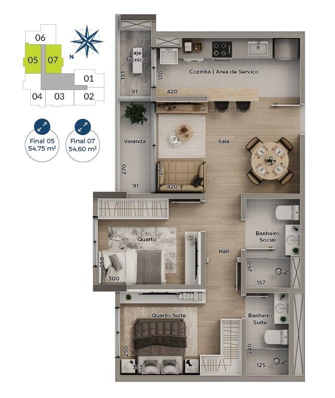 Apartamento, Ceilândia Centro, 2 Quartos, 1 Vaga, 1 Suíte