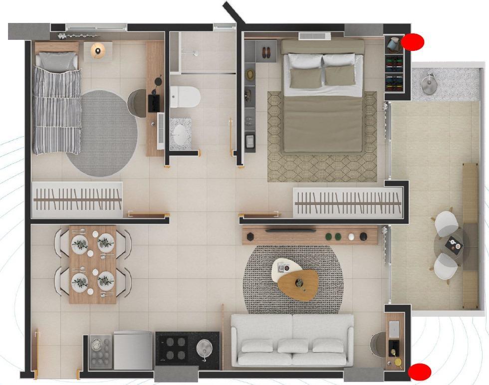Apartamento, Park Sul, 2 Quartos, 1 Vaga